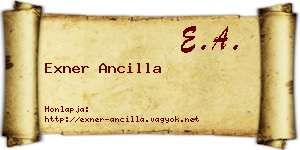 Exner Ancilla névjegykártya